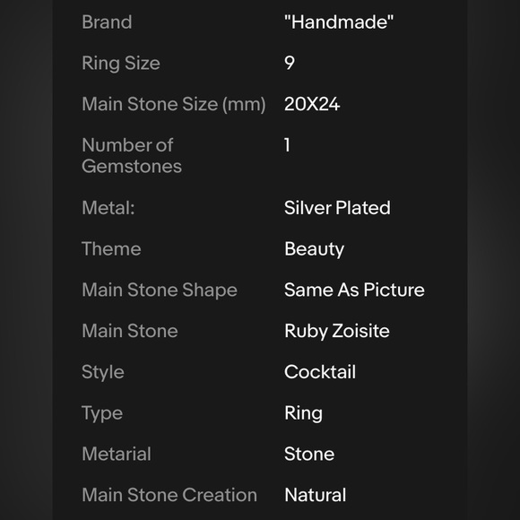 RUBY ZOISITE RING - Picture 5 of 10